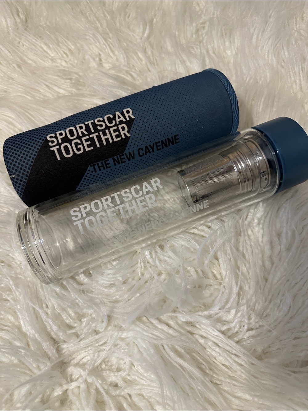 Porsche Design Blue Glass Bottle with Infuser